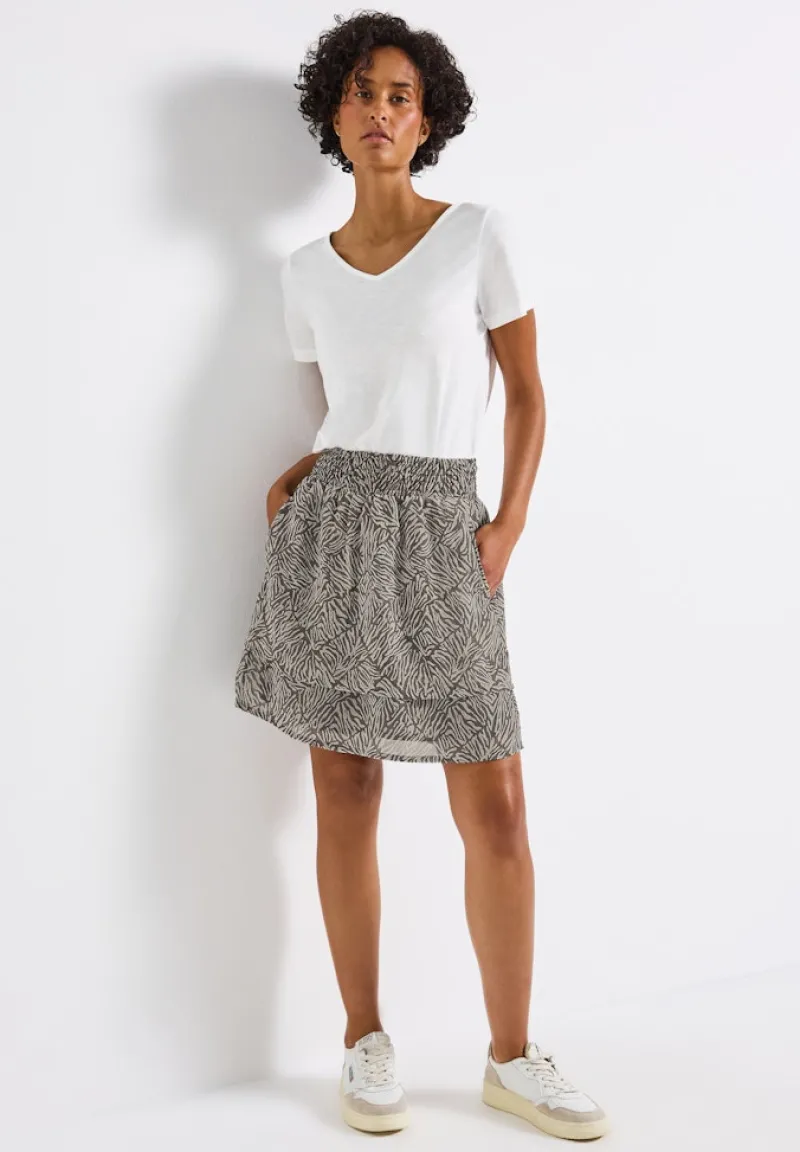 Street One Röcke*Gemusterter Chiffon-Rock nomad brown