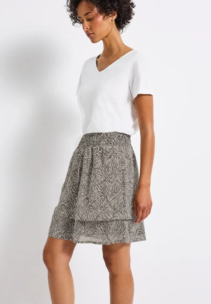 Street One Röcke*Gemusterter Chiffon-Rock nomad brown