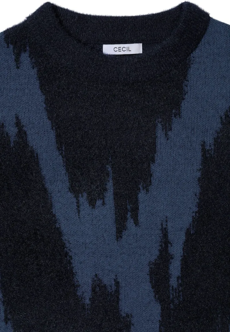 Cecil Pullover & Sweatshirts*Gemusterter Pullover urban dark blue