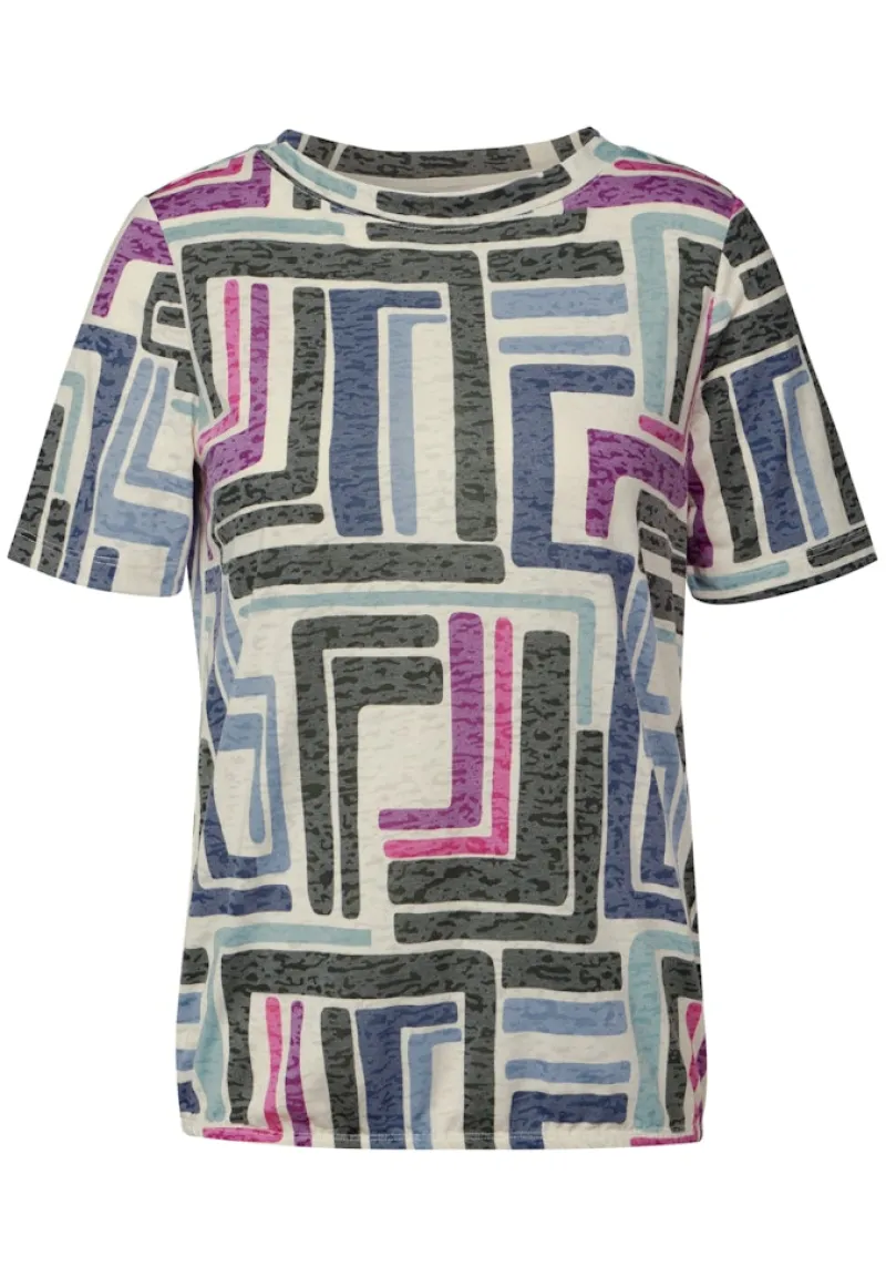 Cecil Shirts*Gemustertes Ausbrenner-Shirt light alabaster white