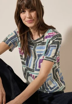 Cecil Shirts*Gemustertes Ausbrenner-Shirt light alabaster white