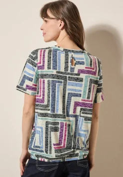 Cecil Shirts*Gemustertes Ausbrenner-Shirt light alabaster white