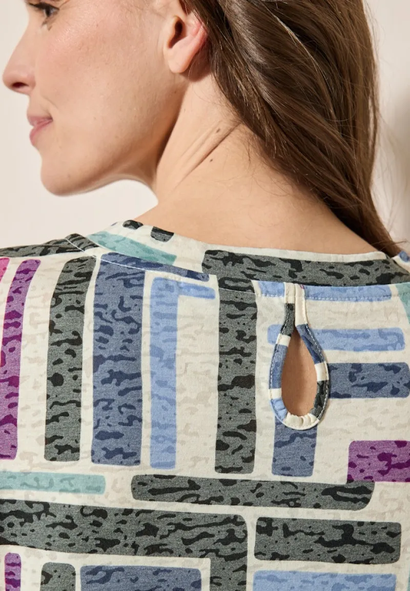 Cecil Shirts*Gemustertes Ausbrenner-Shirt light alabaster white