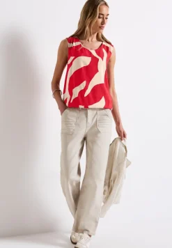 Street One Shirts*Gemustertes Materialmix Top glory red