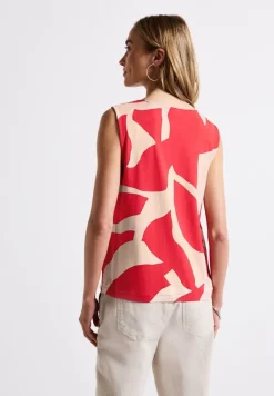 Street One Shirts*Gemustertes Materialmix Top glory red