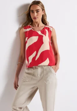 Street One Shirts*Gemustertes Materialmix Top glory red