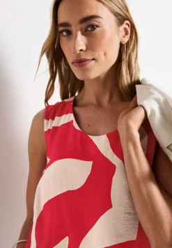 Street One Shirts*Gemustertes Materialmix Top glory red