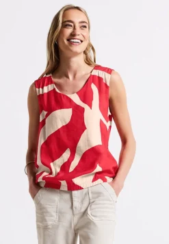 Street One Shirts*Gemustertes Materialmix Top glory red