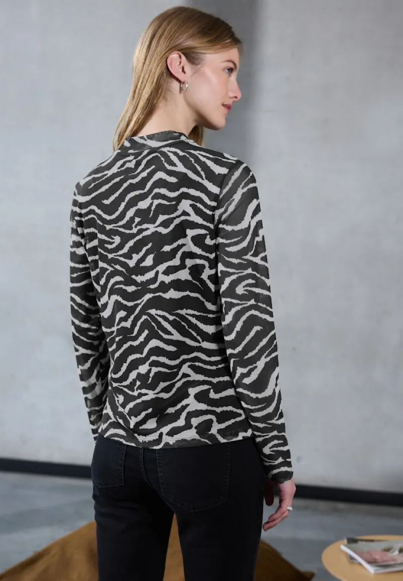 STREET ONE STUDIO Shirts*Gemustertes Mesh-Shirt flint grey