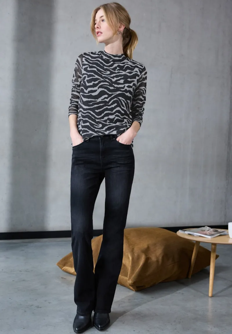 STREET ONE STUDIO Shirts*Gemustertes Mesh-Shirt flint grey