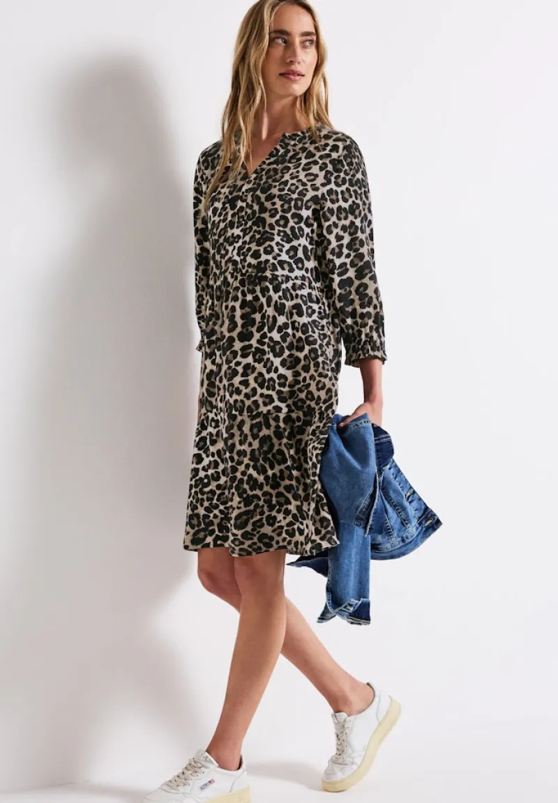 Street One Kleider*Gemustertes Tunika-Kleid Black