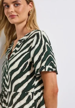Street One Kleider*Gemustertes Tunika-Kleid pine grove green