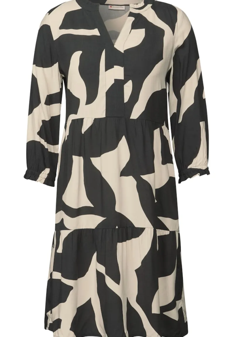 Street One Kleider*Gemustertes Tunika-Kleid whale tail grey