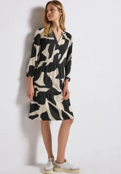 Street One Kleider*Gemustertes Tunika-Kleid whale tail grey