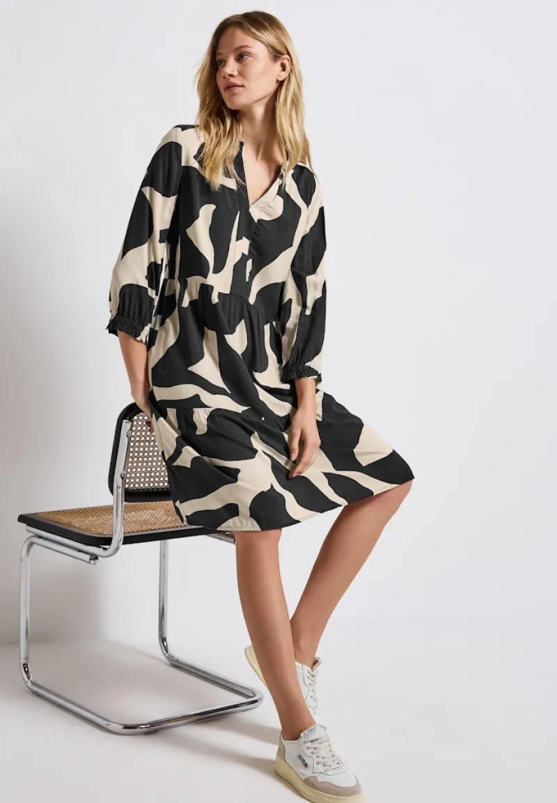 Street One Kleider*Gemustertes Tunika-Kleid whale tail grey