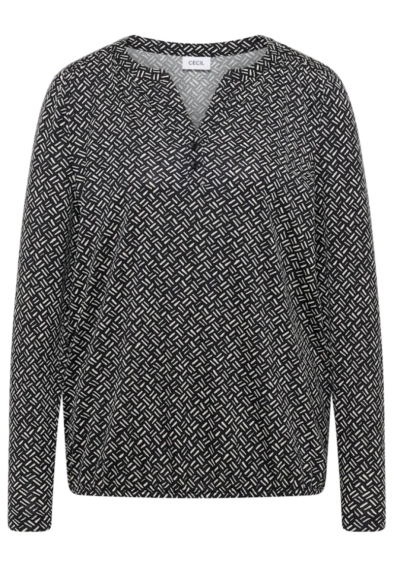 Cecil Shirts*Gemustertes Tunika-Shirt light greige