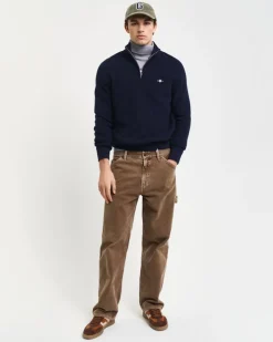 Gant Pullover & Sweatshirts|Big Boys*Gerippter Troyer aus Baumwoll-Woll-Gemisch evening blue