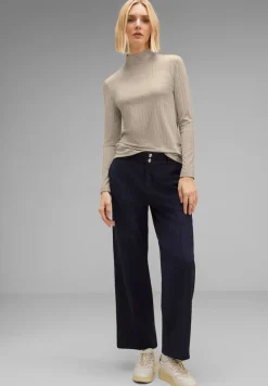 Street One Shirts*Geripptes Langarmshirt spring sand melange