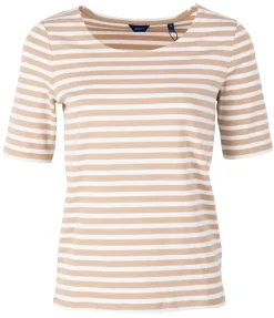 Gant Shirts*Geripptes Streifen-T-Shirt mit halblangem Arm dark khaki