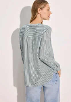 Cecil Blusen*Gestreifte Basic Bluse fir green