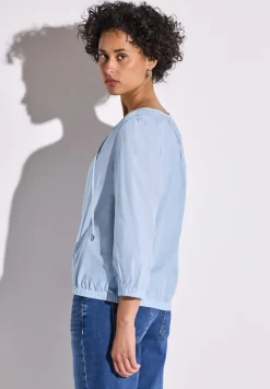 Street One Blusen*Gestreifte Bluse smoked blue