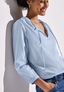 Street One Blusen*Gestreifte Bluse smoked blue