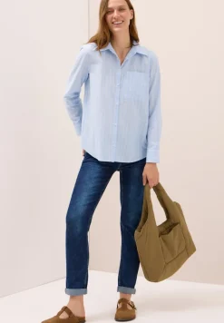 Cecil Blusen*Gestreifte Hemdbluse light sky blue