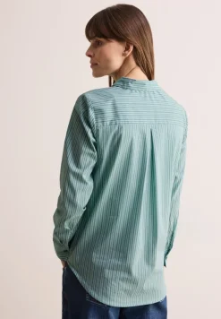 Cecil Blusen*Gestreifte Hemdbluse petrol green