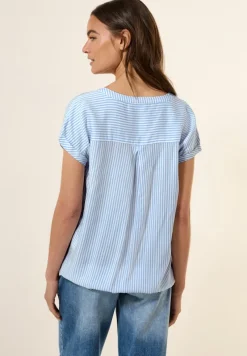 Cecil Blusen*Gestreifte Kurzarmbluse blouse blue