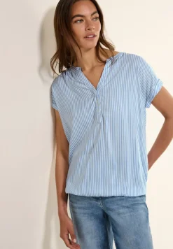 Cecil Blusen*Gestreifte Kurzarmbluse blouse blue