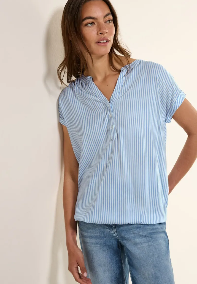 Cecil Blusen*Gestreifte Kurzarmbluse blouse blue