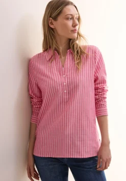 Cecil Blusen*Gestreifte Oxford Bluse granita red
