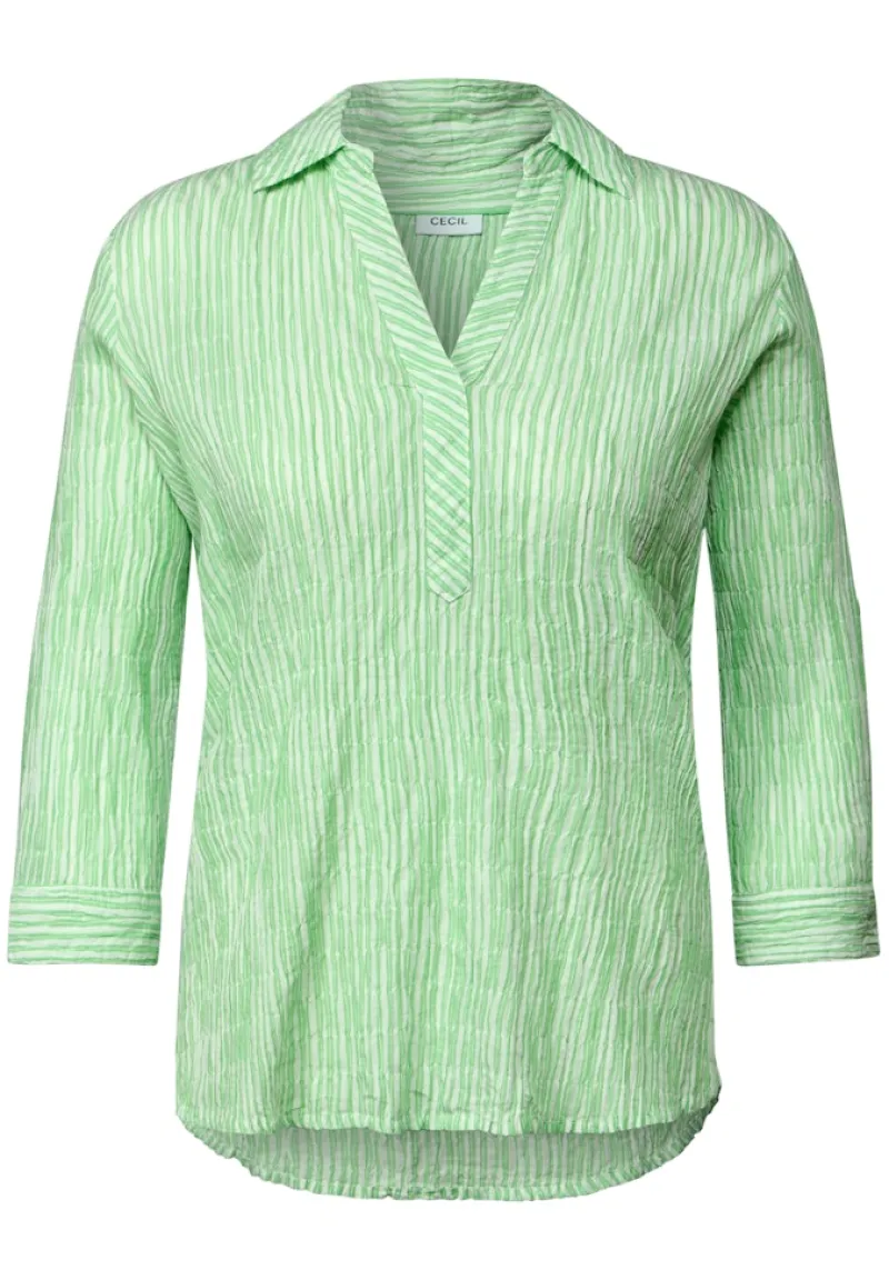 Cecil Blusen*Gestreifte Seersucker Bluse iced neon green