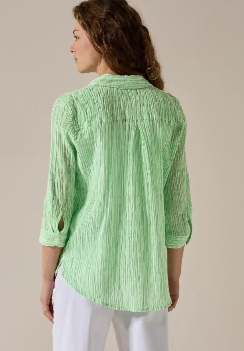 Cecil Blusen*Gestreifte Seersucker Bluse iced neon green