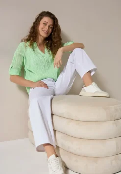 Cecil Blusen*Gestreifte Seersucker Bluse iced neon green