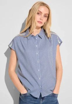 Street One Blusen*Gestreifte Sommer Bluse original blue