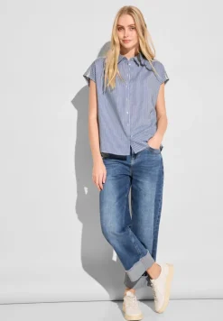 Street One Blusen*Gestreifte Sommer Bluse original blue