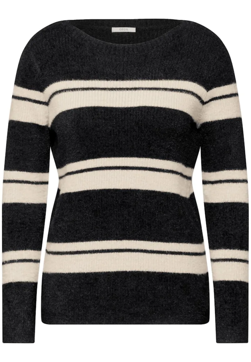 Cecil Pullover & Sweatshirts*Gestreifter Pullover Black