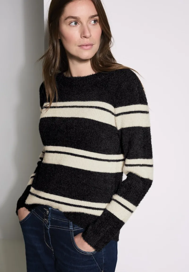 Cecil Pullover & Sweatshirts*Gestreifter Pullover Black