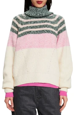 Esprit Pullover & Sweatshirts*Gestreifter Rollkragenpullover in Rippstrick ice