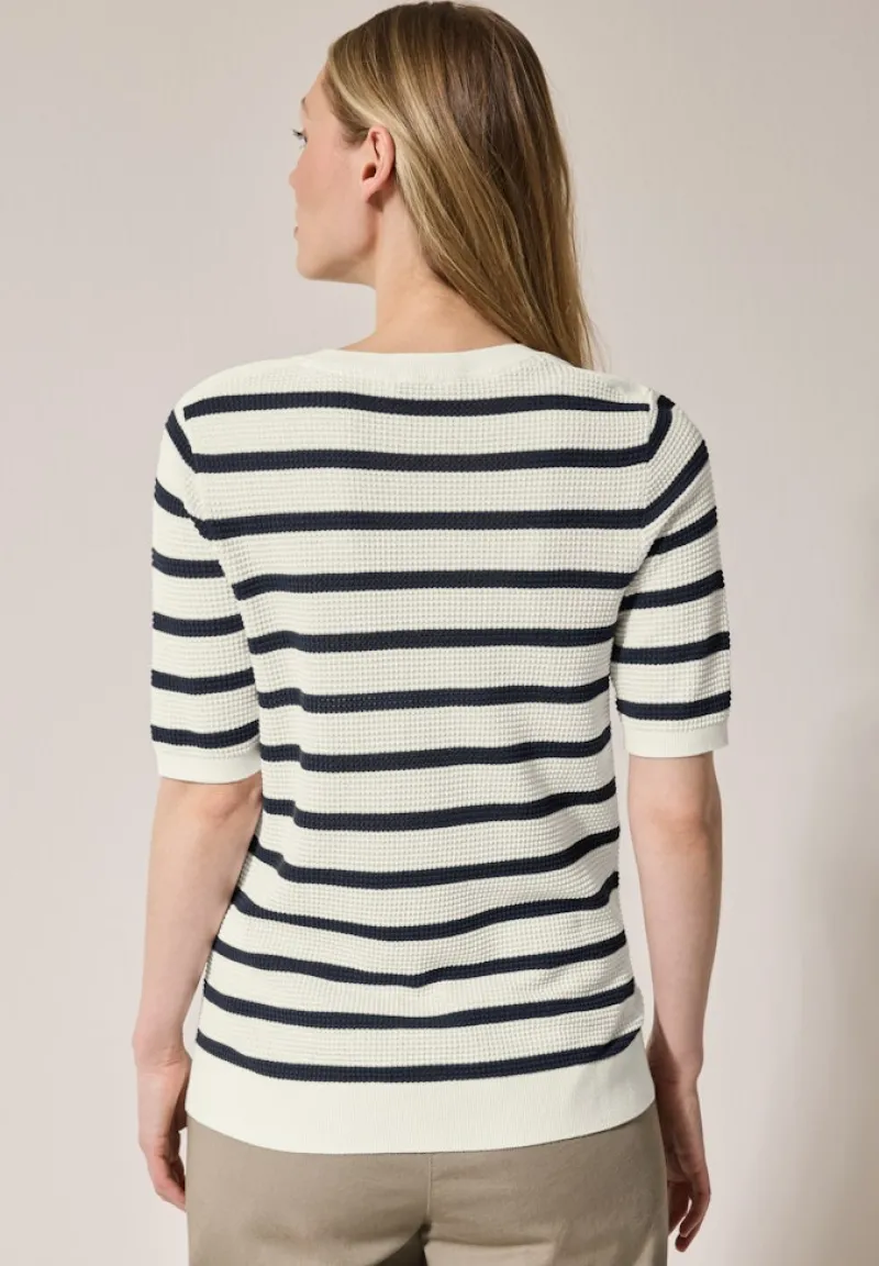 Cecil Pullover & Sweatshirts*Gestreifter Strukturpullover universal blue