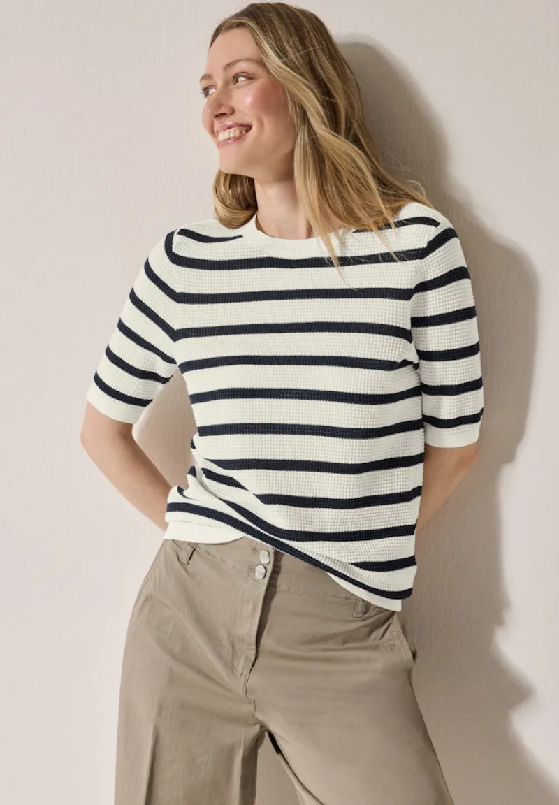 Cecil Pullover & Sweatshirts*Gestreifter Strukturpullover universal blue