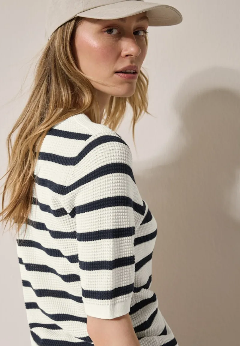 Cecil Pullover & Sweatshirts*Gestreifter Strukturpullover universal blue