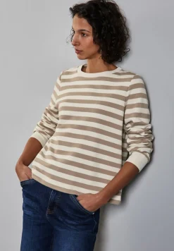 Street One Pullover & Sweatshirts*Gestreifter Sweater safari beige