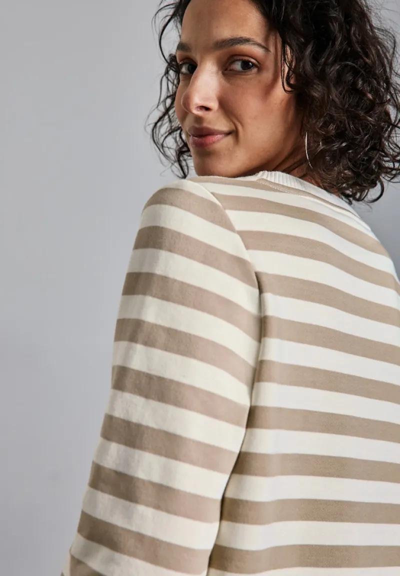 Street One Pullover & Sweatshirts*Gestreifter Sweater safari beige
