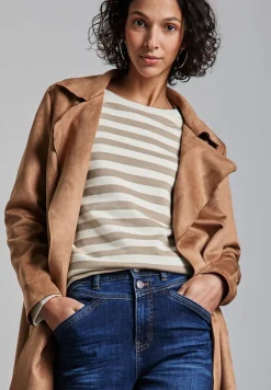 Street One Pullover & Sweatshirts*Gestreifter Sweater safari beige