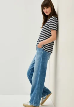 Cecil Shirts*Gestreiftes Ajour T-Shirt urban navy blue