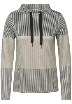 Cecil Pullover & Sweatshirts*Gestreiftes Colorblock Shirt light hazel beige