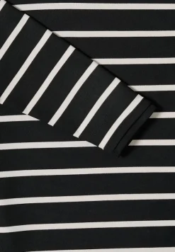 Cecil Shirts*Gestreiftes Kapuzenshirt Black