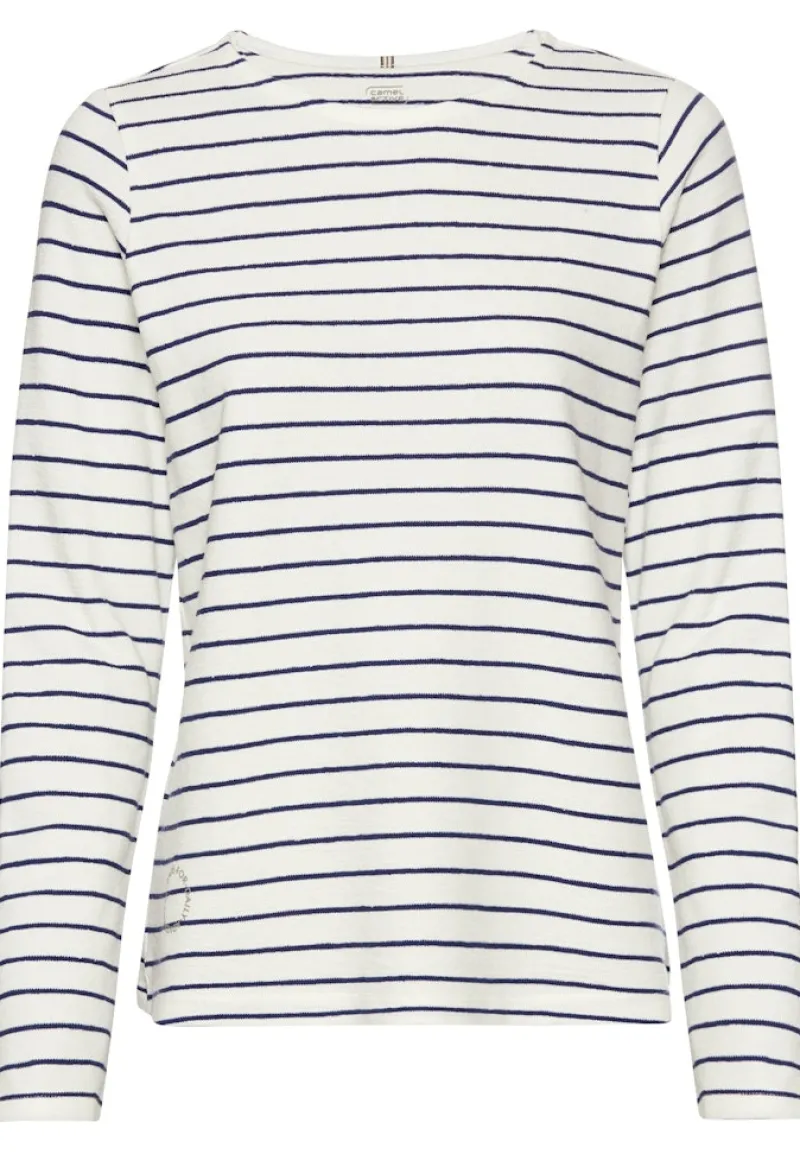 Camel Active Shirts*Gestreiftes Langarmshirt aus reiner Baumwolle indigo blue stripes